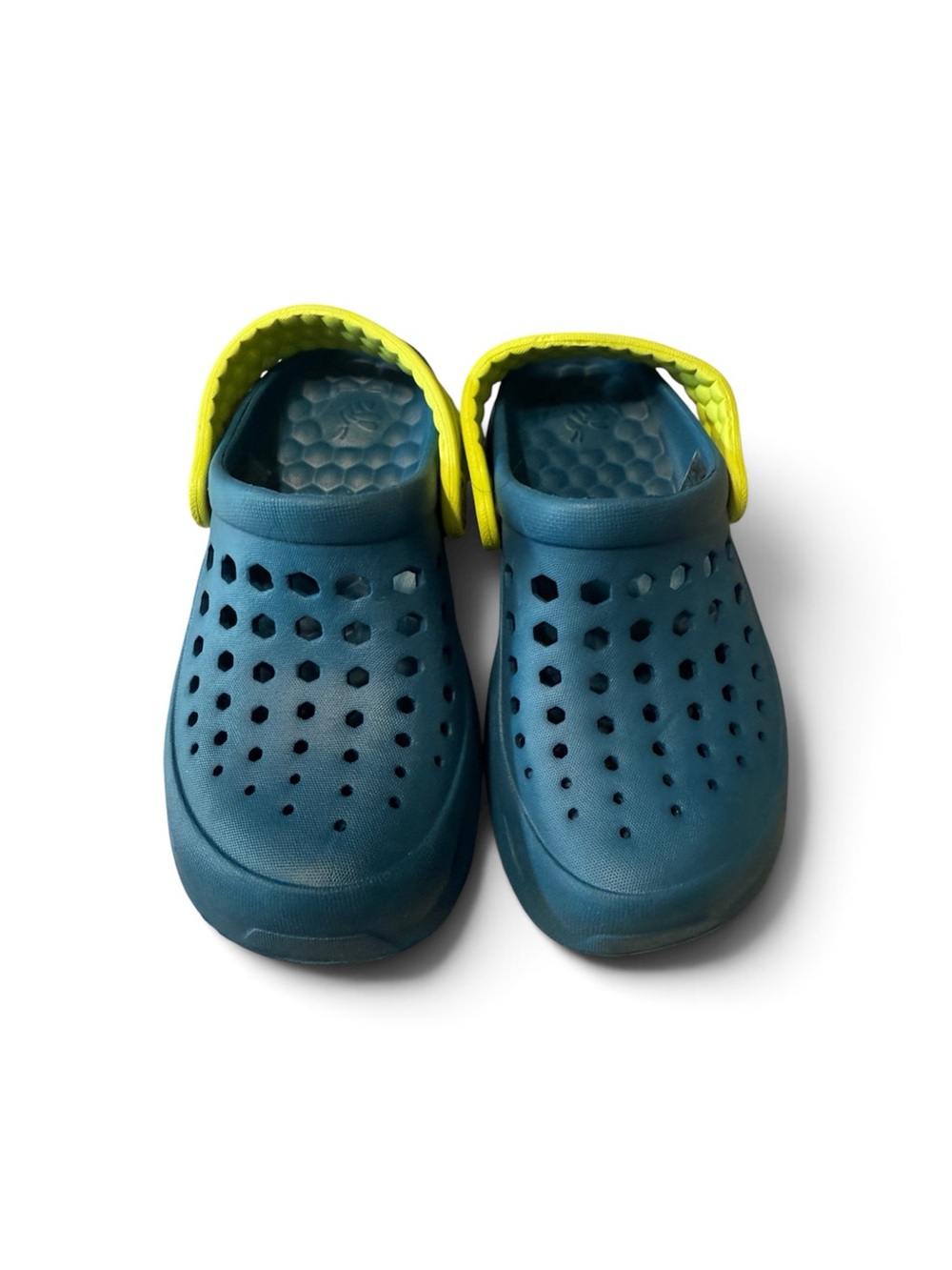 Joybees Kids Teal Slip-On Sandals with Yellow Heel Strap - Picture 1 of 7